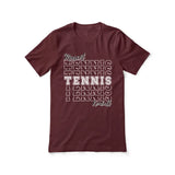 Custom Tennis Shirt With Mascot and Tennis Player Name on a Unisex T-Shirt