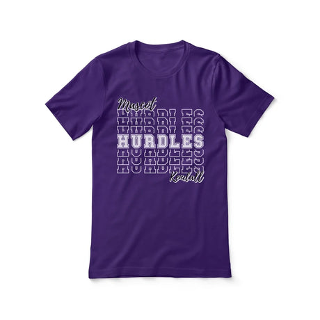 Custom Hurdles Shirt With Mascot and Hurdler Name on a Unisex T-Shirt