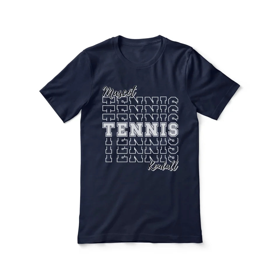 Custom Tennis Shirt With Mascot and Tennis Player Name on a Unisex T-Shirt