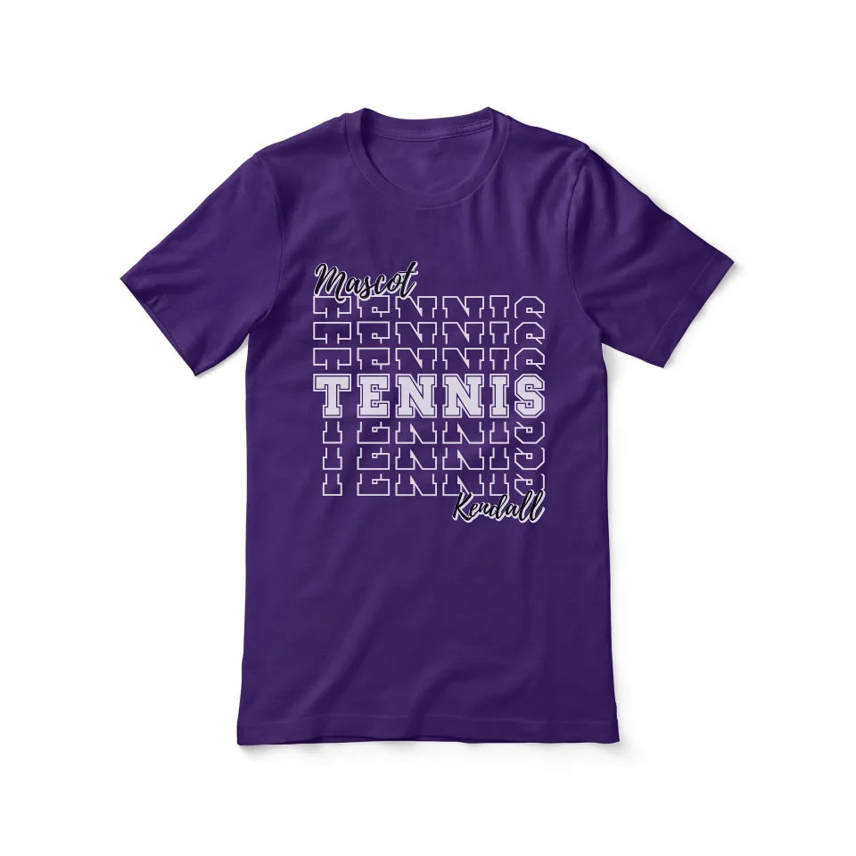 Custom Tennis Shirt With Mascot and Tennis Player Name on a Unisex T-Shirt