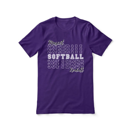 Custom Softball Shirt With Mascot and Softball Player Name on a Unisex T-Shirt