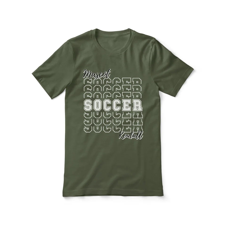 Custom Soccer Shirt With Mascot and Soccer Player Name on a Unisex T-Shirt