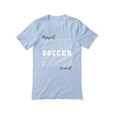 Custom Soccer Shirt With Mascot and Soccer Player Name on a Unisex T-Shirt