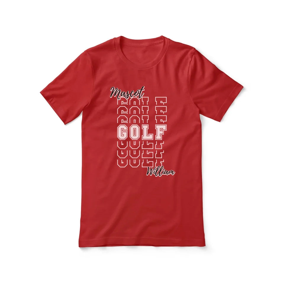 Custom Golf Shirt With Mascot and Golfer Name on a Unisex T-Shirt