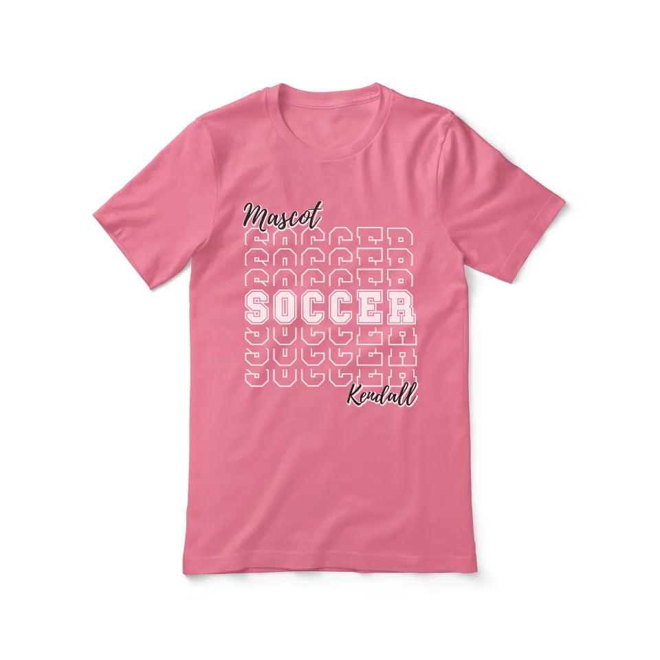 Custom Soccer Shirt With Mascot and Soccer Player Name on a Unisex T-Shirt