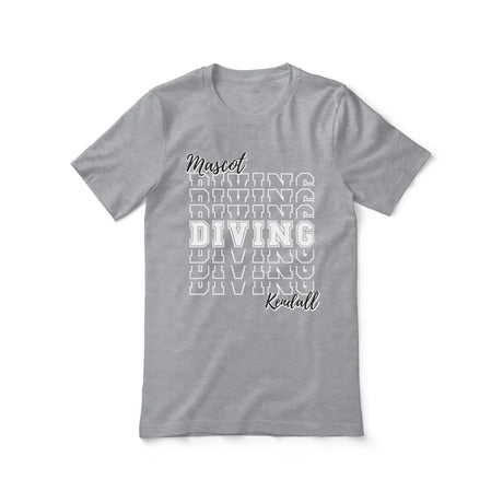 Custom Diving Shirt With Mascot and Diver Name on a Unisex T-Shirt