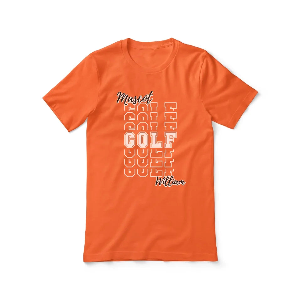 Custom Golf Shirt With Mascot and Golfer Name on a Unisex T-Shirt