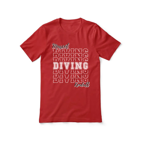 Custom Diving Shirt With Mascot and Diver Name on a Unisex T-Shirt