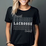 Custom Lacrosse Shirt With Mascot and Lacrosse Player Name on a Unisex T-Shirt