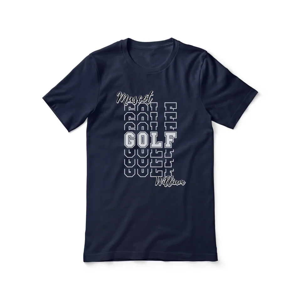 Custom Golf Shirt With Mascot and Golfer Name on a Unisex T-Shirt