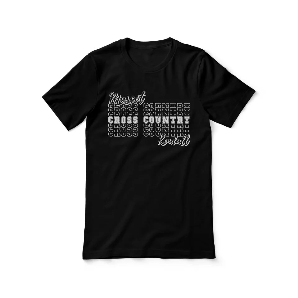 Custom Cross Country Shirt With Mascot and Cross Country Runner Name on a Unisex T-Shirt