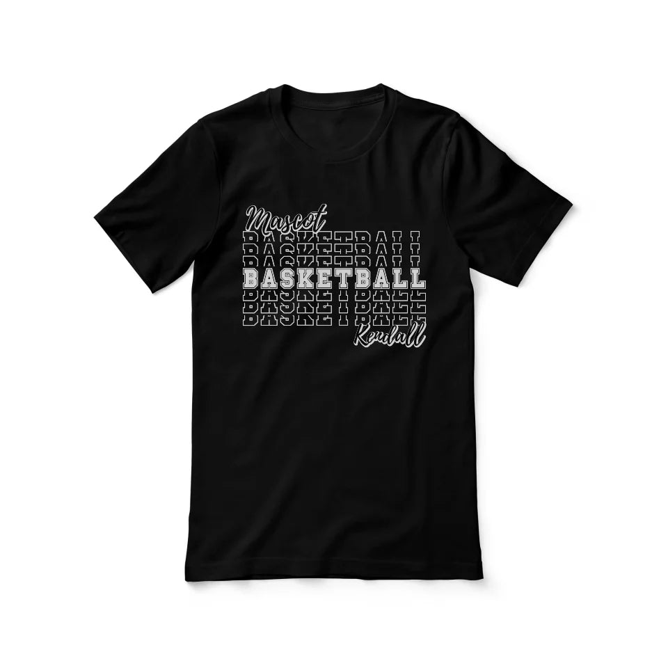 Custom Basketball Shirt With Mascot and Basketball Player Name on a Unisex T-Shirt