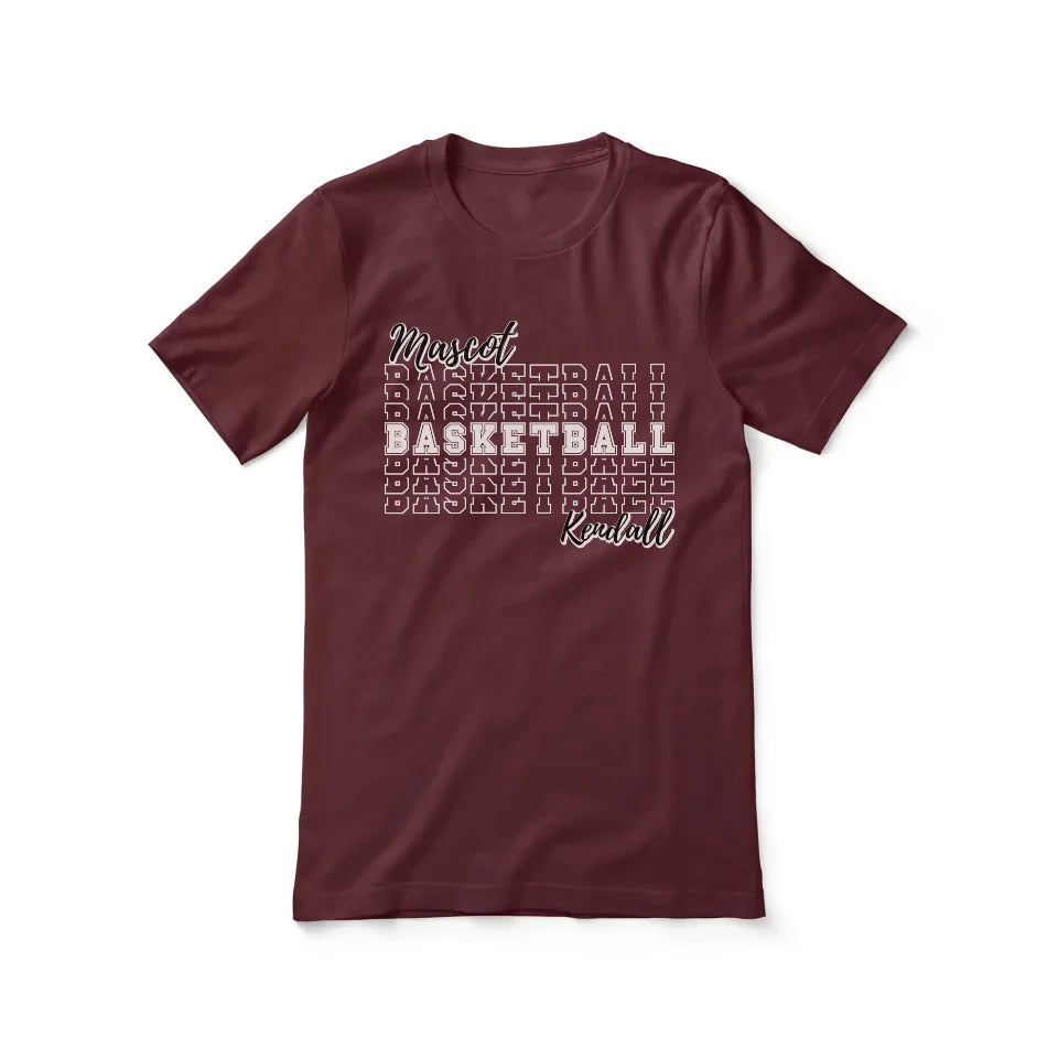 Custom Basketball Shirt With Mascot and Basketball Player Name on a Unisex T-Shirt