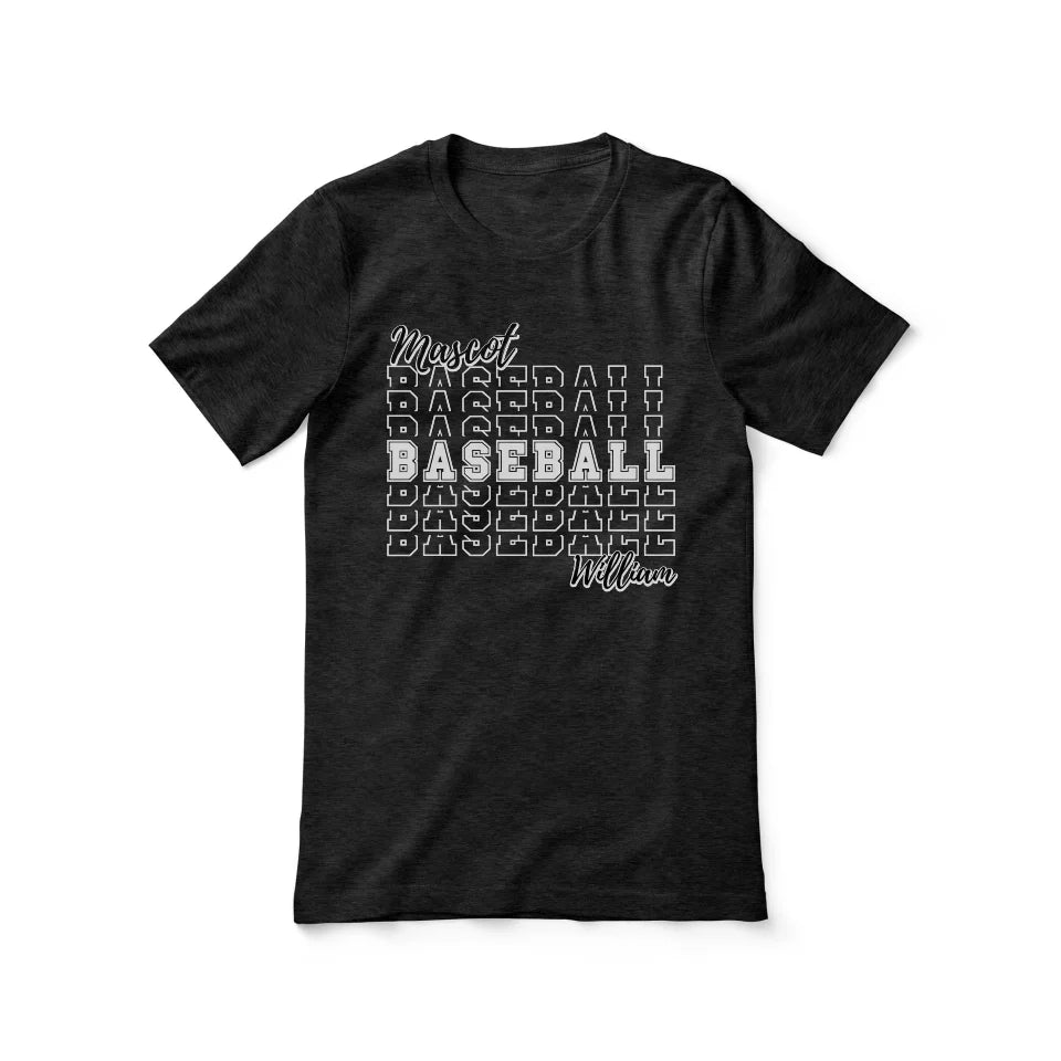 Custom Baseball Shirt With Mascot and Baseball Player Name on a Unisex T-Shirt