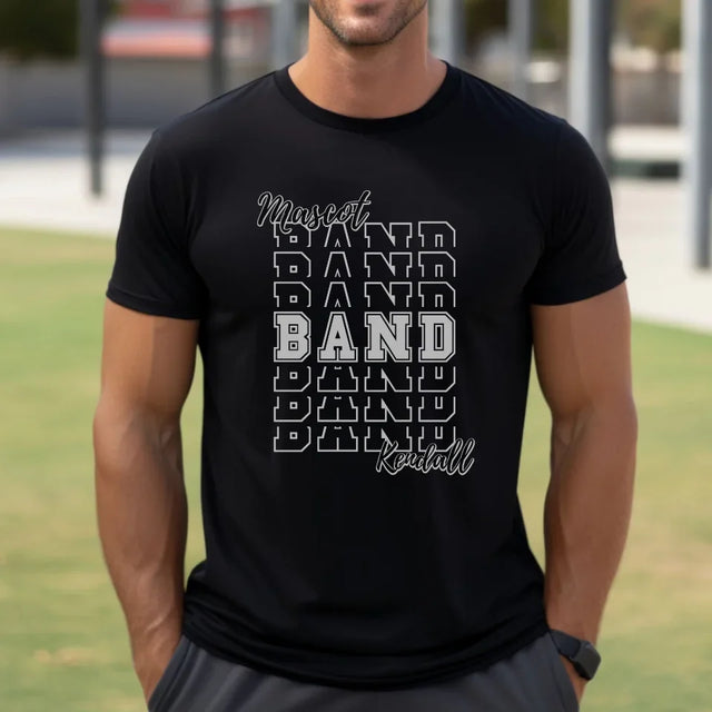 Custom Band Shirt With Mascot and Musician Name on a Unisex T-Shirt