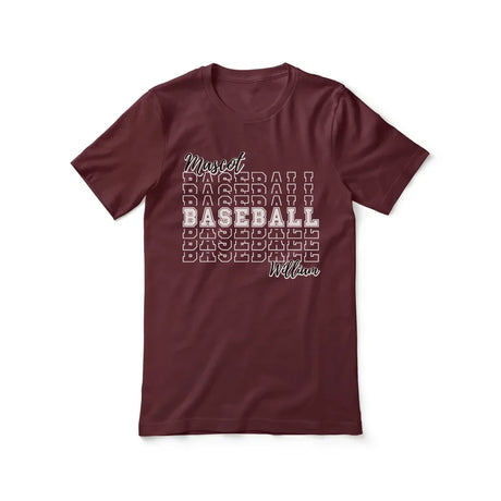 Custom Baseball Shirt With Mascot and Baseball Player Name on a Unisex T-Shirt