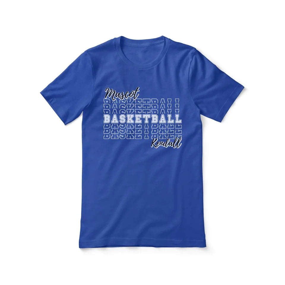 Custom Basketball Shirt With Mascot and Basketball Player Name on a Unisex T-Shirt