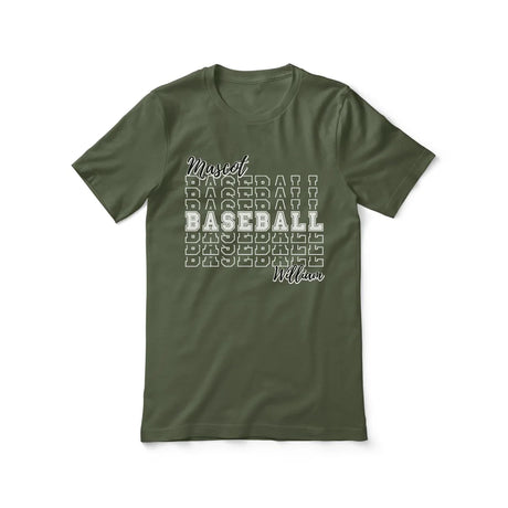 Custom Baseball Shirt With Mascot and Baseball Player Name on a Unisex T-Shirt