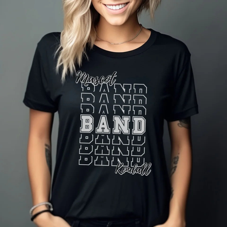 Custom Band Shirt With Mascot and Musician Name on a Unisex T-Shirt