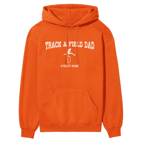 Hurdles Dad with Hurdler Icon and Hurdler Name on a Hoodie with a White Graphic