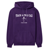 Hurdles Dad with Hurdler Icon and Hurdler Name on a Hoodie with a White Graphic