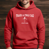 Hurdles Dad with Hurdler Icon and Hurdler Name on a Hoodie with a White Graphic