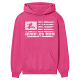 Hurdles Mom Horizontal Flag on a Hoodie with a White Graphic