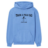 Hurdles Dad with Hurdler Icon and Hurdler Name on a Hoodie with a Black Graphic