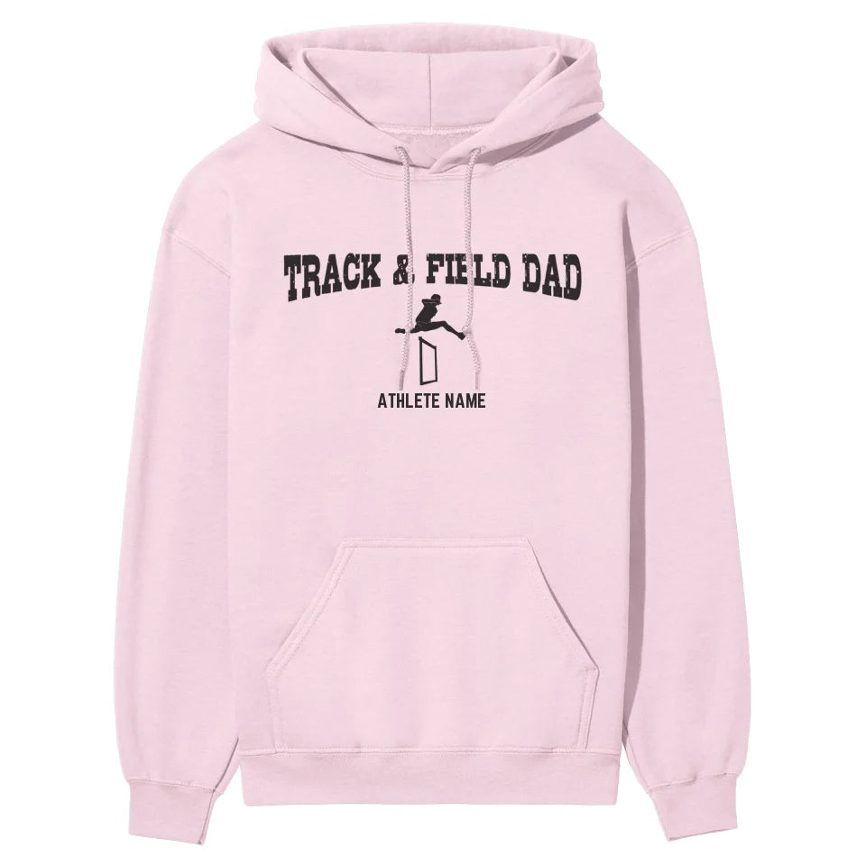 Hurdles Dad with Hurdler Icon and Hurdler Name on a Hoodie with a Black Graphic