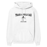 Hurdles Dad with Hurdler Icon and Hurdler Name on a Hoodie with a Black Graphic