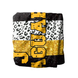 Personalized Cheer Glitter Print Fleece Sherpa Blanket