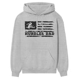 Hurdles Dad Horizontal Flag on a Hoodie with a Black Graphic