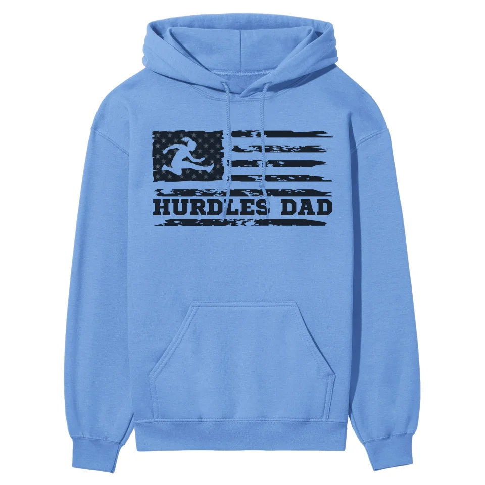 Hurdles Dad Horizontal Flag on a Hoodie with a Black Graphic