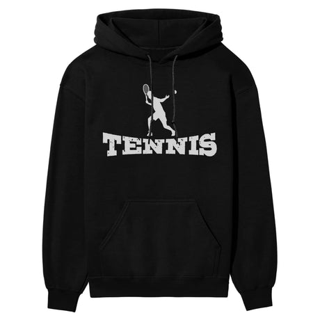 Basic Tennis with Tennis Player Icon on a Hoodie with a White Graphic