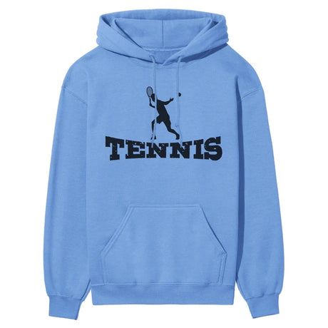 Basic Tennis with Tennis Player Icon on a Hoodie with a Black Graphic