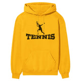 Basic Tennis with Tennis Player Icon on a Hoodie with a Black Graphic