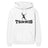 Basic Tennis with Tennis Player Icon on a Hoodie with a Black Graphic