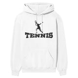 Basic Tennis with Tennis Player Icon on a Hoodie with a Black Graphic