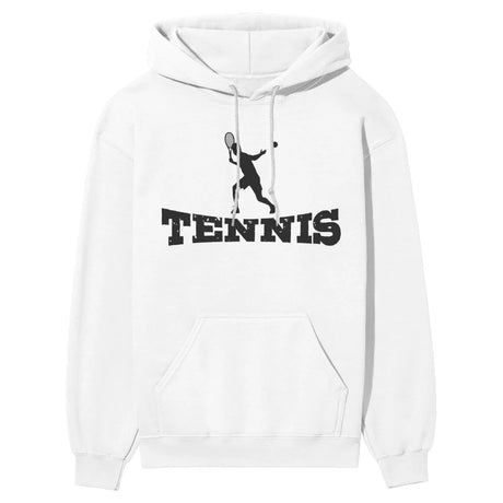 Basic Tennis with Tennis Player Icon on a Hoodie with a Black Graphic