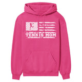 Tennis Mom Horizontal Flag on a Hoodie with a White Graphic