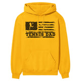 Tennis Dad Horizontal Flag on a Hoodie with a Black Graphic