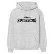 Basic Swimming with Swimmer Icon on a Hoodie with a Black Graphic