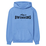 Basic Swimming with Swimmer Icon on a Hoodie with a Black Graphic