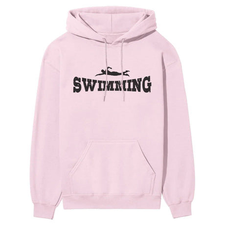 Basic Swimming with Swimmer Icon on a Hoodie with a Black Graphic