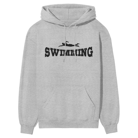 Basic Swimming with Swimmer Icon on a Hoodie with a Black Graphic