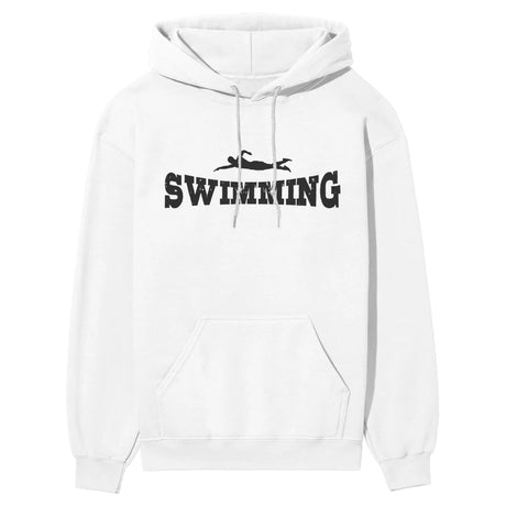 Basic Swimming with Swimmer Icon on a Hoodie with a Black Graphic