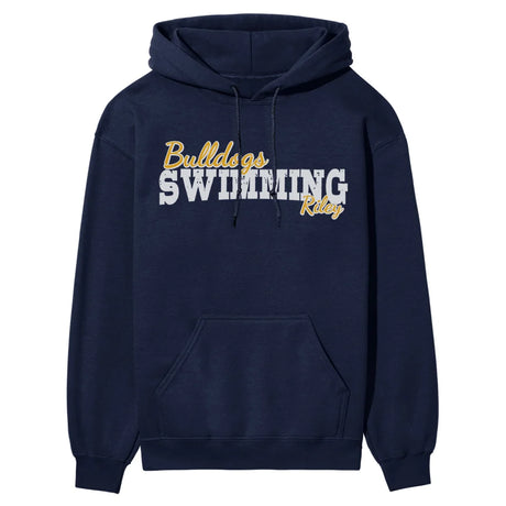 Custom Swimming Mascot and Swimmer Name on a Hoodie with a White Graphic