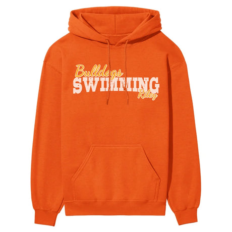 Custom Swimming Mascot and Swimmer Name on a Hoodie with a White Graphic