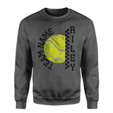 Personalized Tennis on a Sweatshirt With Team and Tennis Player Name on a Sweatshirt