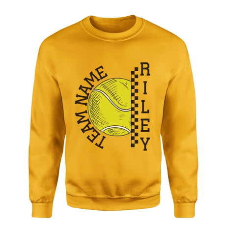 Personalized Tennis on a Sweatshirt With Team and Tennis Player Name on a Sweatshirt